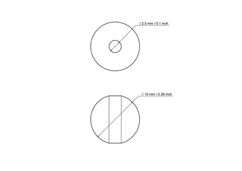Чертёж: 10 мм birch wood bead with 2,5 мм hole