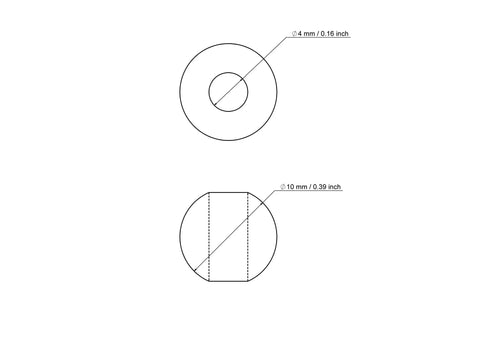 Чертёж: 10 мм birch wood bead with 4 мм hole