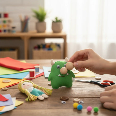 Игрушечная фигурка с носом из деревянной полусферы